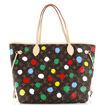 Louis Vuitton Neverfull NM Tote Yayoi Kusama Painted Dots Monogram Canvas MM
