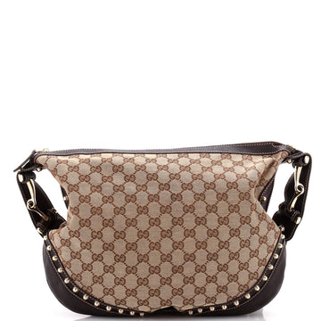 Gucci Pelham Web Hobo Studded GG Canvas Medium