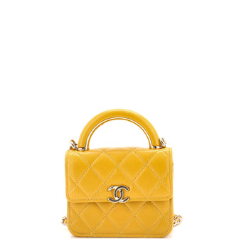 Chanel Charming Handle Flap Clutch with Chain Quilted Lambskin Mini