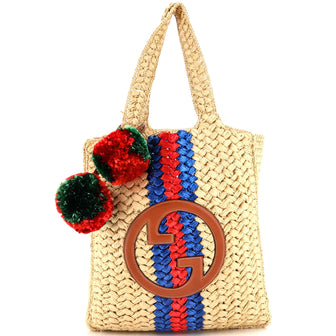 Gucci Blondie NM Open Tote Raffia Small