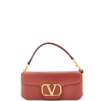 Valentino Garavani VLogo Loco Flap Shoulder Bag Leather Medium