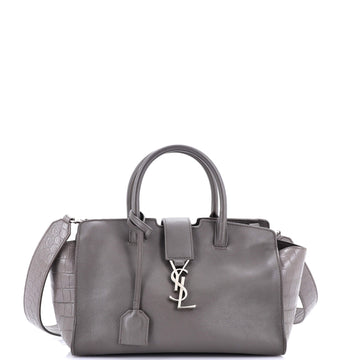 Saint Laurent Monogram Cabas Downtown Leather with Crocodile Embossed Leather Baby