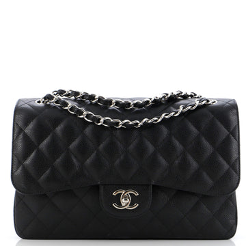 Chanel Classic Double Flap Bag Quilted Caviar Jumbo