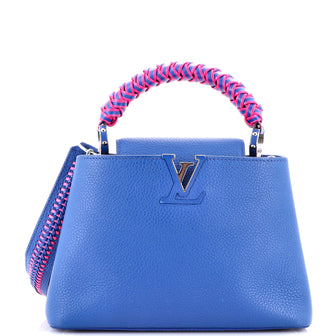 Louis Vuitton Braided Handle Capucines Bag Leather PM