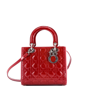 Christian Dior Lady Dior Bag Cannage Quilt Patent Medium