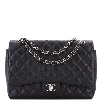 Chanel Classic Double Flap Bag Quilted Caviar Maxi