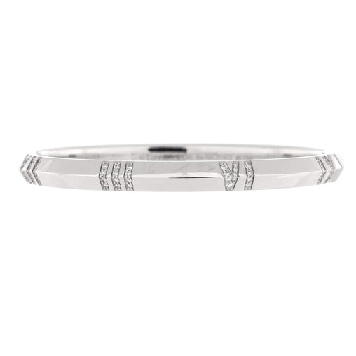Tiffany Atlas X Closed Hinged Bangle Bracelet 18K White Gold