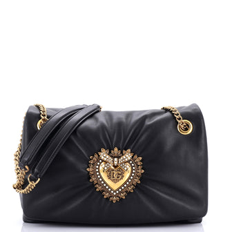 Dolce & Gabbana Devotion Soft Flap Shoulder Bag Leather Large