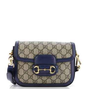 Gucci Horsebit 1955 Shoulder Bag GG Coated Canvas with Leather Mini