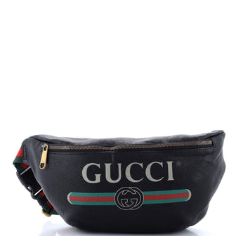 Gucci Logo Belt Bag Printed Leather Medium