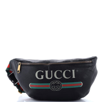 Gucci Logo Belt Bag Printed Leather Medium