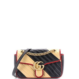 Gucci GG Marmont Flap Bag Diagonal Quilted Leather Small