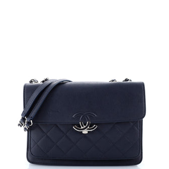 Chanel CC Box Flap Bag Quilted Calfskin Small