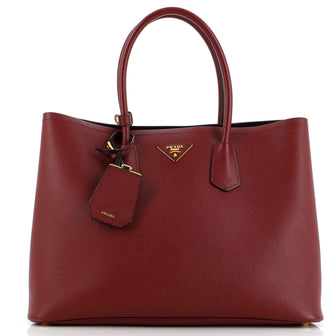 Prada Cuir Double Tote Saffiano Leather Large