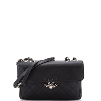 Chanel CC Box Flap Bag Quilted Calfskin Small