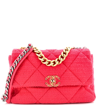 Chanel 19 Flap Bag Quilted Tweed Large