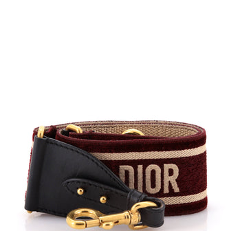 Christian Dior Logo Shoulder Strap Embroidered Canvas
