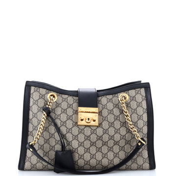 Gucci Padlock Chain Tote GG Coated Canvas Medium
