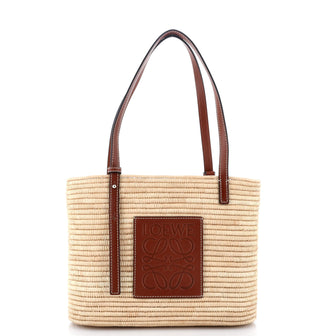 Loewe Square Basket Tote Woven Raffia Small