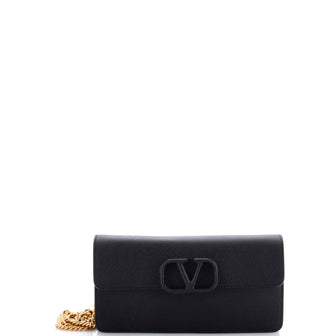 Valentino Garavani VSling Wallet on Chain Leather Small