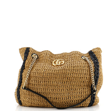 Gucci GG Marmont Chain Tote Raffia Large