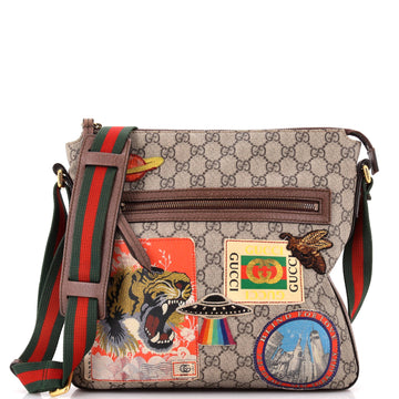Gucci Courrier Zip Messenger GG Coated Canvas with Applique Medium