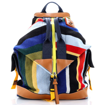 Loewe Eye/Loewe/Nature Convertible Tote Backpack Wool with Leather