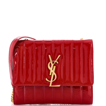 Saint Laurent Vicky Wallet on Chain Vertical Quilted Patent