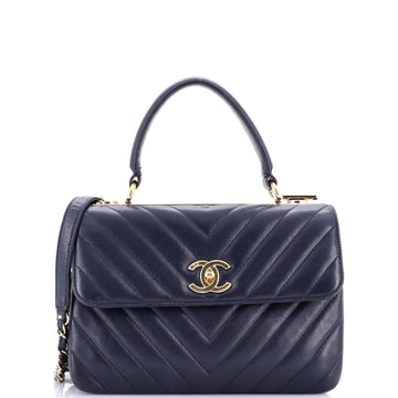 Chanel Trendy CC Top Handle Bag Chevron Lambskin Small