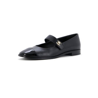 Chanel Women's CC Turnlock Mary Jane Flats Leather with Patent