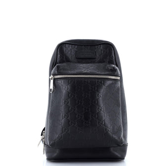Gucci Signature Slim Crossbody Bag Guccissima Leather Small