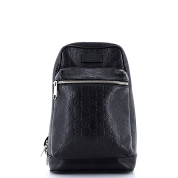 Gucci Signature Slim Crossbody Bag Guccissima Leather Small