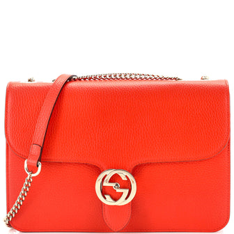 Gucci Interlocking Shoulder Bag Leather Medium
