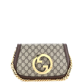 Gucci Blondie NM Chain Flap Bag GG Coated Canvas Small