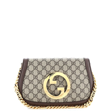 Gucci Blondie NM Chain Flap Bag GG Coated Canvas Small