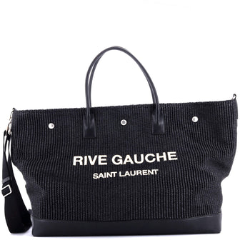 Saint Laurent Rive Gauche Shopper Tote Raffia Large