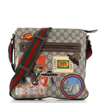 Gucci Courrier Zip Messenger GG Coated Canvas with Applique Medium