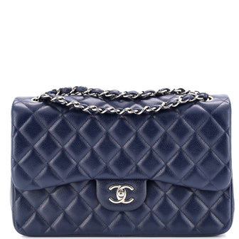 Chanel Classic Double Flap Bag Quilted Caviar Jumbo