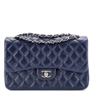 Chanel Classic Double Flap Bag Quilted Caviar Jumbo