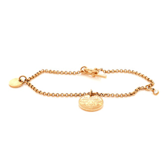 Hermes Ex-Libris Bracelet 18K Rose Gold with Diamond Small