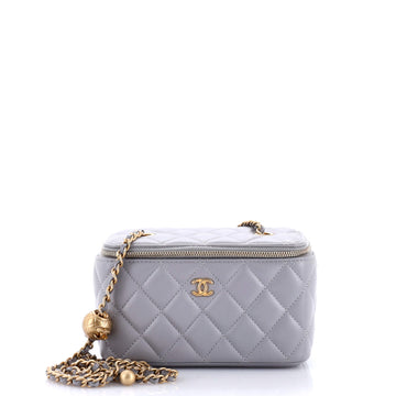 Chanel Pearl Crush Vanity Case with Chain Quilted Lambskin Small