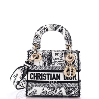 Christian Dior Lady D-Lite Bag Embroidered Canvas Mini