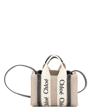 Chloe Woody Convertible Tote Canvas with Leather Mini