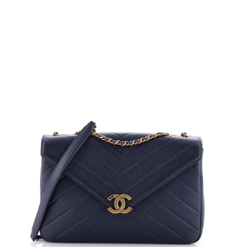 Chanel Coco Envelope Flap Bag Chevron Leather Large