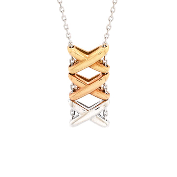 Chaumet Triple Jeux de Liens Pendant Necklace 18K Tricolor Gold