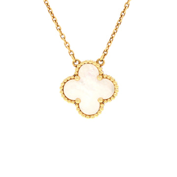 Van Cleef & Arpels Vintage Alhambra Pendant Necklace 18K Yellow Gold and Mother of Pearl