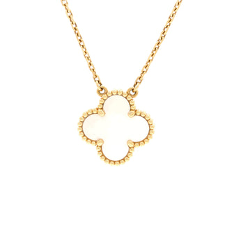 Van Cleef & Arpels Vintage Alhambra Pendant Necklace 18K Yellow Gold and Mother of Pearl
