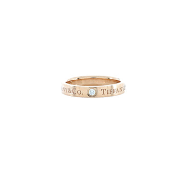 Tiffany & Co. Logo Band Ring 18K Rose Gold with Diamonds