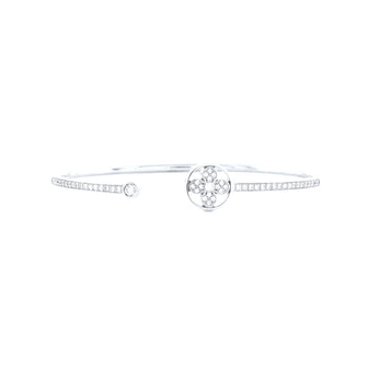 Louis Vuitton Idylle Blossom Twist Cuff Bracelet 18K White Gold with Pave Diamonds