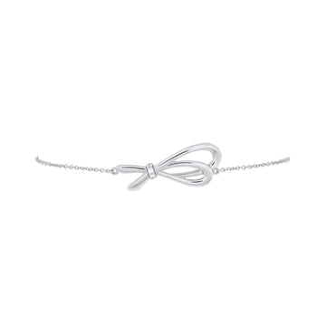 Tiffany & Co. Bow Knot Chain Bracelet 18K White Gold and Diamonds Small